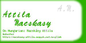 attila macskasy business card