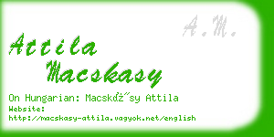 attila macskasy business card